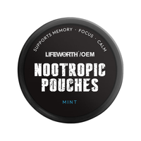 Pour Adultes en Déplacement : Sachets Nootropiques Énergie et Concentration Sans Nicotine, Caféine Naturelle + B12, 15 Sachets/Boîte, Action Rapide