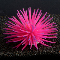 Boule d'oursin artificielle en silicone pour aquarium, ornement imitation, effet lumineux pour la décoration paysagère de l'aquarium