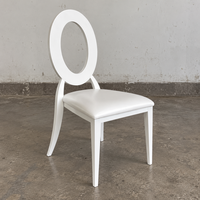 Chaise de banquet à dossier rond en métal, revêtement en cuir PU ou velours en option, pour mariage et événements, vente en gros