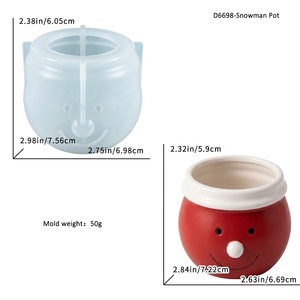 Cetakan <span class=keywords><strong>Pot</strong></span> Bunga Sukulen Natal Bentuk Manusia Salju Silikon Grosir, Cetakan Resin untuk <span class=keywords><strong>Pot</strong></span> Tanaman, OEM ODM - Product Image 6