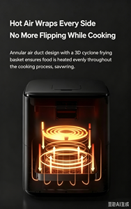 Mijia PRO Buharlı Fritöz, 6.5L Akıllı Dokunmatik Ekran Kontrolleri, Pişirme, Isıtma, Kızartma, Görsel Fransız Kapılı Çok Fonksiyonlu Hava Fritözü Fırın - Product Image 5