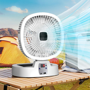 Ventilador de energía solar para uso en exteriores, circulación de aire, camping, portátil, alta resistencia al viento, uso doméstico, plegable y recargable - Product Image 1