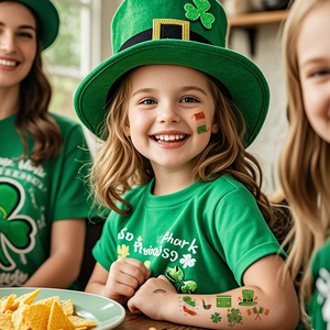 Día Nacional Irlandés Día <span class=keywords><strong>de</strong></span> San Patricio Fiesta <span class=keywords><strong>de</strong></span> dibujos animados para niños Papel personalizado Pegatinas <span class=keywords><strong>de</strong></span> <span class=keywords><strong>tatuaje</strong></span> temporal <span class=keywords><strong>de</strong></span> moda para el cuerpo - Product Image 2