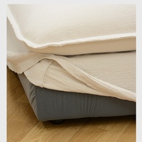 Nordischer Minimalistischer Chaiselongue-Sessel aus Gewaschenem Leinen, Vintage Prinzessinnen-Bank, Verstellbar für Wohnzimmer, Schlafzimmer, Wohnmöbel