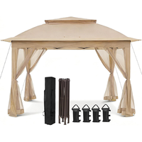 Gazebos à toit souple légers et faciles à monter, gazebos de jardin portables en acier avec moustiquaire, gazebi, tonnelles, pavillons