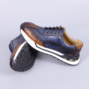 Zapatos Casuales de Hombre de Cuero Genuino con Cordones, Punta Redonda, Entresuela Acolchada de EVA, Suela de Goma, para Todas las Temporadas, Estilo Náutico - Product Image 3