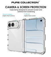 Coque hybride antichoc transparente pour iPhone Duo Fold, protection intégrale transparente anti-jaunissement avec protection de charnière