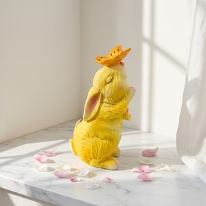 Lampe de nuit décorative en résine Fire Rabbit, animal lumineux dans le noir, style anime, peinte à <span class=keywords><strong>la</strong></span> main, cadeau d'affaires - Product Image 3
