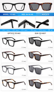 <span class=keywords><strong>2026</strong></span> Sunray 新款奢华设计师品牌镜框闪亮黑色方形眼镜男女高品质醋酸纤维光学眼镜制造商 - Product Image 3