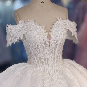 Dy6990 Vestido de Novia de Lujo Moderno y Sexy con Cola de Princesa, Encaje con Cuentas, Diseño de Espalda con Cordones, Jancember - Product Image 5