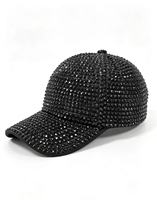 Casquette de baseball entièrement recouverte de strass, chapeau scintillant en cristal, casquette de sport ajustable à visière incurvée unisexe