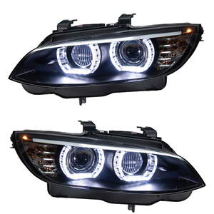 Para <span class=keywords><strong>BMW</strong></span> E92 E93 M3 2006-2012 Coupé Convertible, Estilo DTM, Ojos de Ángel LED de Cristal, Proyector, Conjunto de Faros Delanteros LED para Automóvil - Product Image 2
