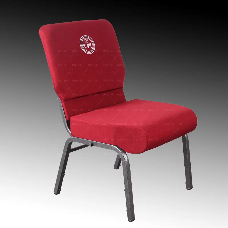 Silla de Metal para iglesia, púlpito de 16 calibre, mueble para iglesia, color rojo vino, sillas apilables impermeables, dimensiones