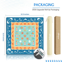 Tapis de Mahjong de plage en néoprène, 33 pouces, impression personnalisée, inodore, antidérapant, livraison directe d'usine DDP USA, luxe