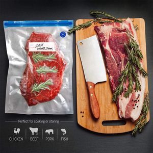 Rouleau de sacs de conservation alimentaire pré-coupés sans BPA, résistants aux perforations, à soudures latérales larges, en matériau PA/PE, design classique, pour scelleuse sous vide chauffante - Product Image 2