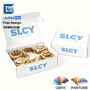 Boîtes en papier pliables pour pâtisseries, gâteaux, biscuits, pains et donuts, personnalisables avec votre logo, recyclables et de qualité alimentaire, vente en gros - Product Image 1
