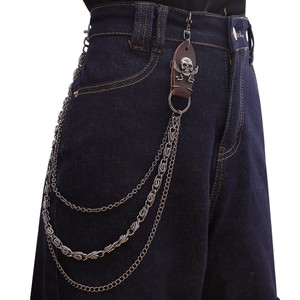 Cintura Vintage Estilo Punk-Couro Metal Calça Jeans Cruz Acessórios, Unisex Hip Hop Moda Cinto Cadeia - Product Image 5