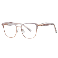 MS 82326 Lunettes de vue anti-lumière bleue de luxe minimalistes géométriques pour femmes, lignes épurées, polyvalentes au quotidien, compatibles avec la prescription