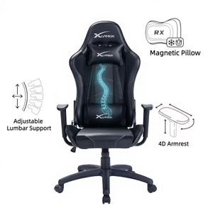 <span class=keywords><strong>Silla</strong></span> de juego giratoria personalizada OEM con función de refrigeración de cuero negro y marco de metal para corredores y jugadores - Product Image 2