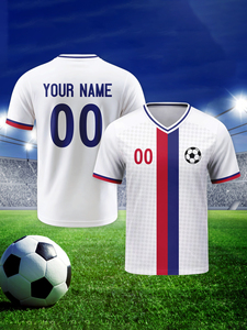 Maillot de football personnalisé avec logo 2026 Nouveau design Col en V Manches courtes Respirant Anti-transpiration Unisexe Adulte Vente en gros - Product Image 4