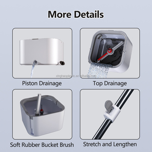 <span class=keywords><strong>360</strong></span> độ xoay ma thuật quay xô tự làm sạch Microfiber lau thép phẳng xử lý trắng 70-80% mất nước sạch bẩn - Product Image 4