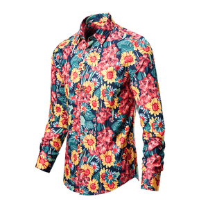 Nouvelle Chemise Décontractée à Manches Longues <span class=keywords><strong>pour</strong></span> <span class=keywords><strong>Homme</strong></span>, Motif Floral Imprimé 3D, Col Rabattu, Coupe Ajustée, Vêtements <span class=keywords><strong>pour</strong></span> Hommes 1025 - Product Image 4