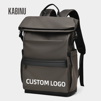 Mochila para Portátil de Gran Capacidad con Cierre Enrollable y Logotipo Personalizado, Múltiples Compartimentos, Mochila para Ordenador, Oficina, Negocios, Viajes
