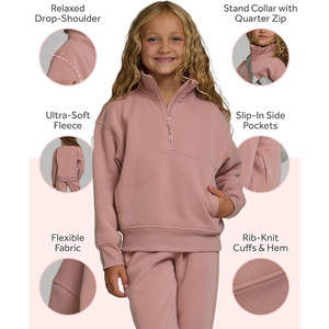 Felpe con Cappuccio e Zip Corta per Ragazze con Logo Ricamato Personalizzato OEM ODM di Alta Qualità Vendita all'Ingrosso - Product Image 2