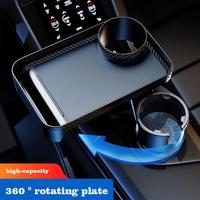 Support de tasse de voiture portable en plastique avec fonction de limitation, plateau repas attachable, table extensible, support rotatif à 360° réglable