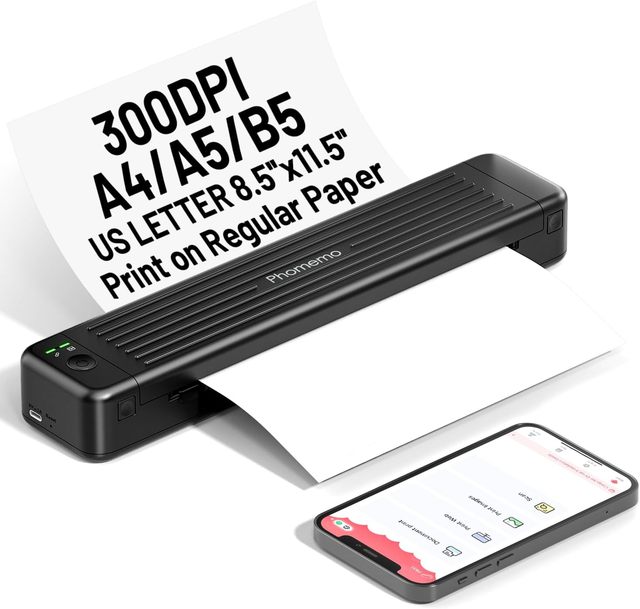 Phomemo P831 Portable Printer Wireless Travel 300dpi Bt Thermal Transfer Printer for Us Letter A4 Inkless Mobile Thermal Printer