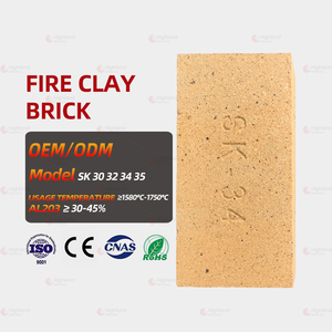 Briques d'argile à faible expansion SK-34 42% Al2O3, briques d'isolation thermique pour four à air chaud, réfractaire en position de charge 1400°C ° C - Product Image 1