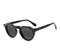 Lunettes de soleil rondes rétro 2026 en acétate épais, verres polarisés TAC, protection UV, logo personnalisé, unisexe, 1 pièce minimum