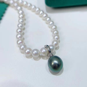 WENCHI S925 <b>Silver</b> Pendant DIY Accessory Open Buckle Empty Stand 8-10mm Beads Jade <b>Necklace</b> Product <b>Pearl</b> Model 10437 China - Product Image 2