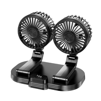 Ventilateur de voiture USB 5V à double tête, 2 vitesses réglables, pales de 4 pouces, silencieux 50-60dB, refroidisseur automobile, accessoires de voiture