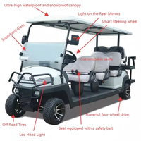 Voitures de golf électriques 8 places, voiture électrique chinoise, prix, 72V, cadre en acier + moulage en plastique technique ABS, Mate 5 - 6