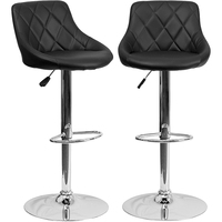 Tabouret de bar de luxe en velours vert, réglable en hauteur par vérin à gaz, pivotant à 360° avec repose-pieds pour îlot de cuisine domestique