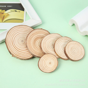 Pine <b>Wood</b> <b>Slice</b> Craft Pieces Natural Color Round Handmade DIY Christmas Decoration Supplies - Product Image 2