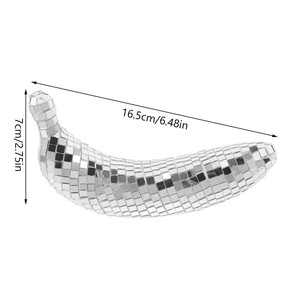 En gros, Ornement fantaisie personnalisé en verre miroir en forme de banane boule disco pour fêtes rétro années 70, décoration intérieure et événements branchés - Product Image 2