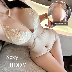 Ensemble soutien-gorge et culotte Mixin Lace trois points, lingerie romantique, sexy et pure, fesses apparentes, lingerie Victoria Secret - Product Image 2