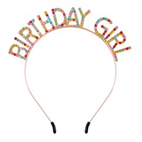 Serre-têtes d'anniversaire tendance avec lettres, accessoires pour cheveux, pinces à cheveux en strass pour fêtes et anniversaires HN001
