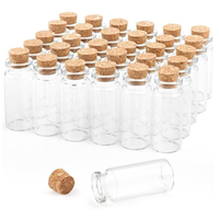 Mini flacons en verre transparent avec vis à œil et bouteille en liège faveurs de fête décoratives pour les arts et l'artisanat emballés dans un carton