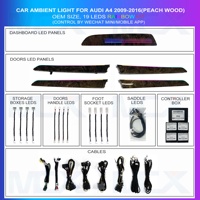 Luz ambiental para coche Voyeego, precio de fábrica, buena calidad, superventas, luz ambiental para Audi A4, grano de madera de melocotón