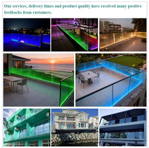 Garde-Corps de Villa Clôture de Balcon Main Courante en Verre sans Cadre pour Complexe Hôtelier Appartement Profilé en U en Aluminium pour Verre Clôture en Verre Balustrade de Terrasse - Product Image 3