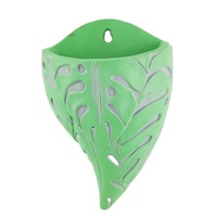 Pot de fleurs suspendu en forme de feuille en ciment classique, avec trou de drainage, pour plantes artificielles et décoration intérieure - Vente en gros