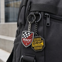 Porte-clés personnalisé thème course, pendentif émaillé, breloque drapeau à damier moto, souvenir pour sac à dos