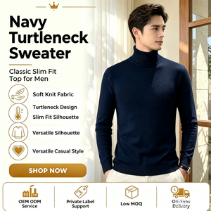 Pull tricoté à <span class=keywords><strong>col</strong></span> <span class=keywords><strong>roulé</strong></span> en viscose pour <span class=keywords><strong>homme</strong></span>, coupe ajustée, couleur unie, extensible, manches longues, style coréen, collection automne-<span class=keywords><strong>hiver</strong></span> 2026 - Product Image 4