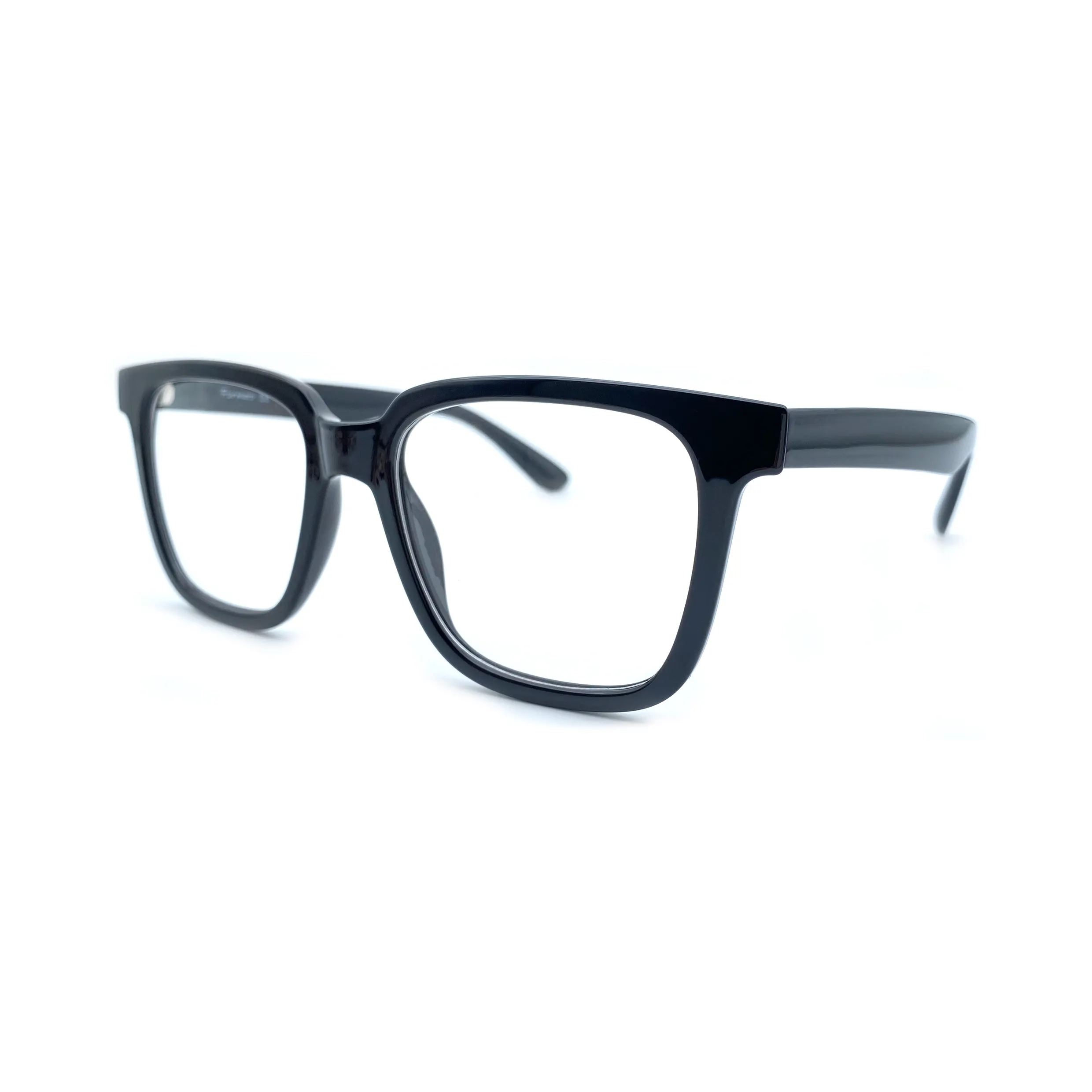 Montura de gafas con montura TR90, lentes de cristal transparente, negro y naranja, Color de cara
