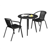 Ensemble bistrot minimaliste moderne EY Yier TSYTZY pour balcon, table et chaises en fer forgé pour usage extérieur, idéal pour les salons de thé et les cafés.