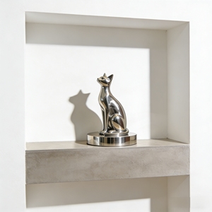 Sculpture en forme de chat, idéale pour la décoration élégante de la maison et du bureau, acier inoxydable personnalisé Bozhiyi - Product Image 4