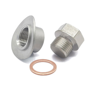 Jiax M18X1.5 Tapa de tuerca hexagonal de acero inoxidable con inserto de rosca métrica de 25 mm de ancho y 22.7 mm de altura para tubo de escape automotriz - Product Image 3